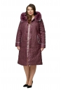 Женское пальто из текстиля с капюшоном, отделка песец 8010541-2