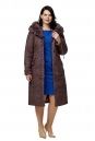 Женское пальто из текстиля с капюшоном, отделка кролик 8010625-2