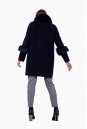 Женское пальто из текстиля с воротником, отделка енот 8011722-4