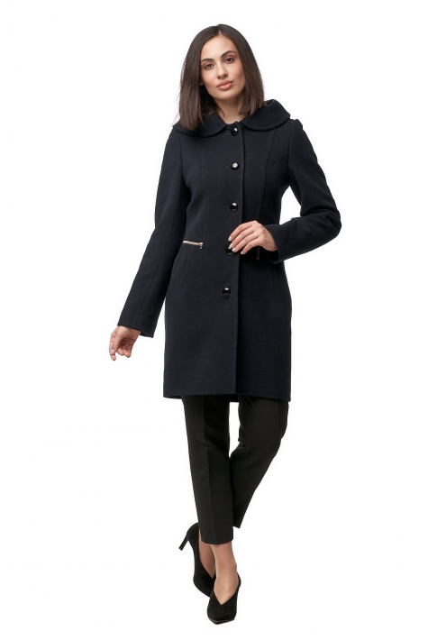 Женское пальто из текстиля с капюшоном 8012204
