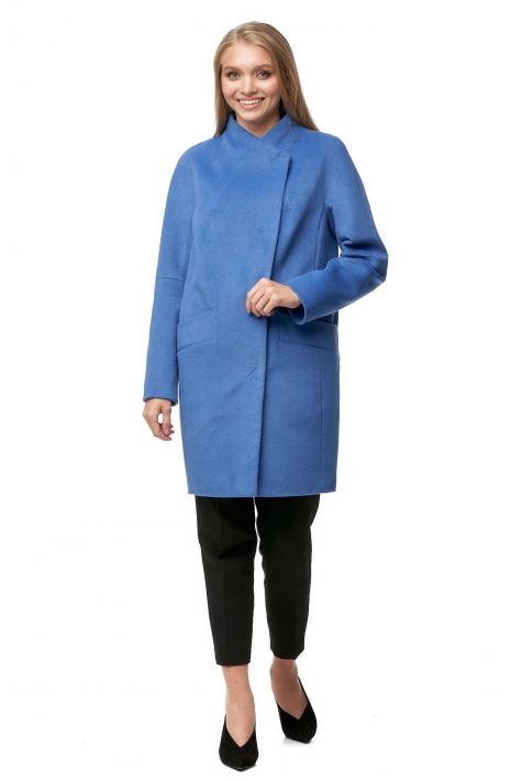Женское пальто из текстиля с воротником 8012265