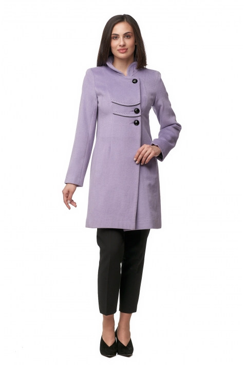 Женское пальто из текстиля с воротником 8012523