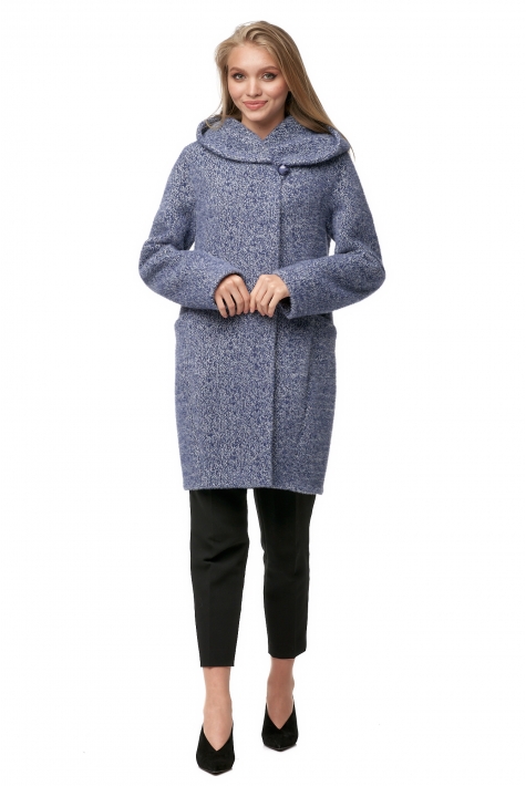 Женское пальто из текстиля с капюшоном 8012747