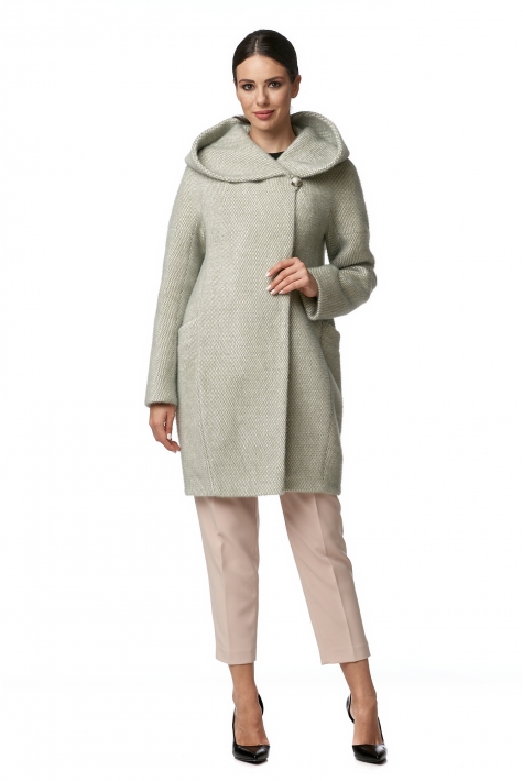 Женское пальто из текстиля с капюшоном 8013418